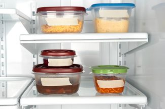 Leftover food in fridge