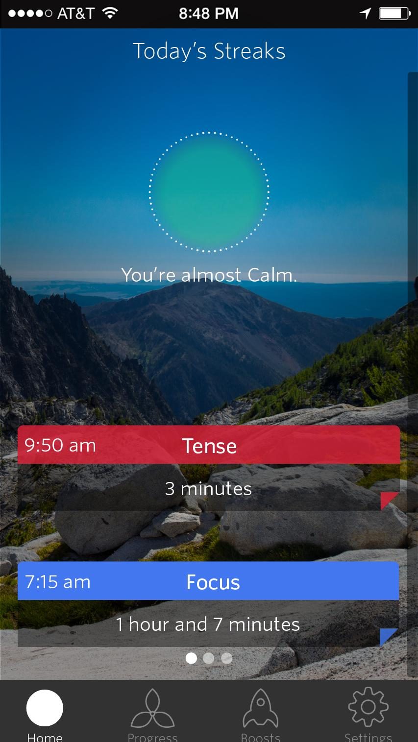 spire activity tracker review homescreen your breath
