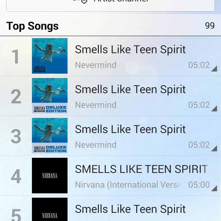 Music Unlimited search