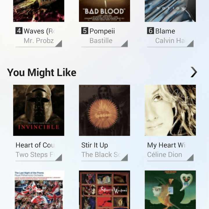 Music Unlimited "You might like"