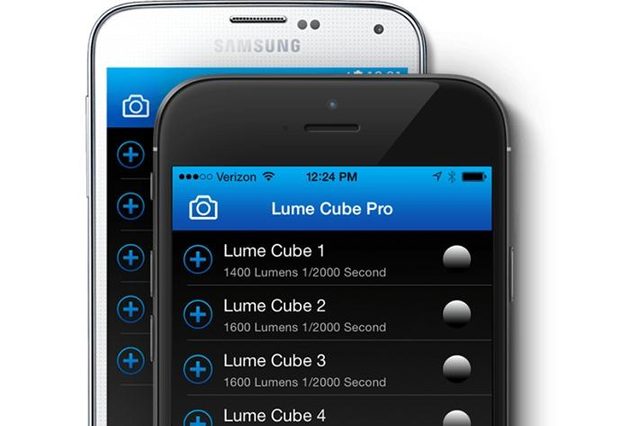 Each Lume Cube's brightness, duration, and red-eye latency can be adjusted through the app for iOS and Android.