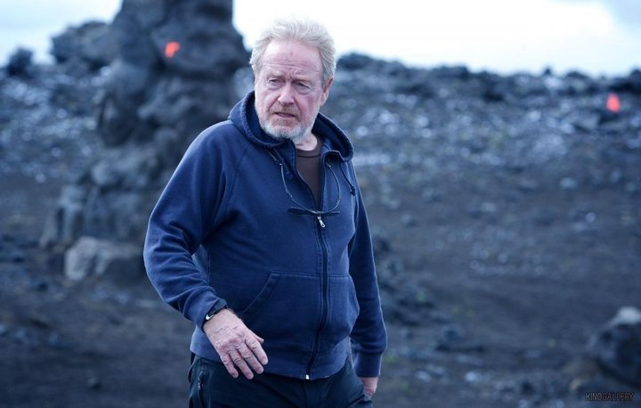 Ridley Scott on the set of Prometheus.