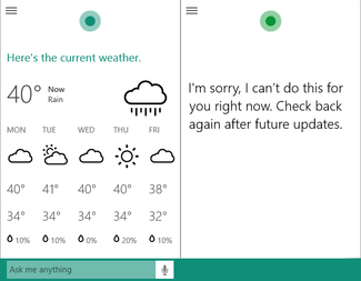 Cortana Weather and Error