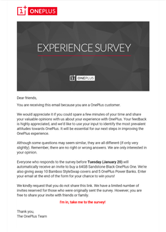 OnePlus survey