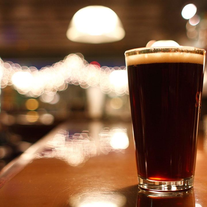 Smoked beer on a bar.