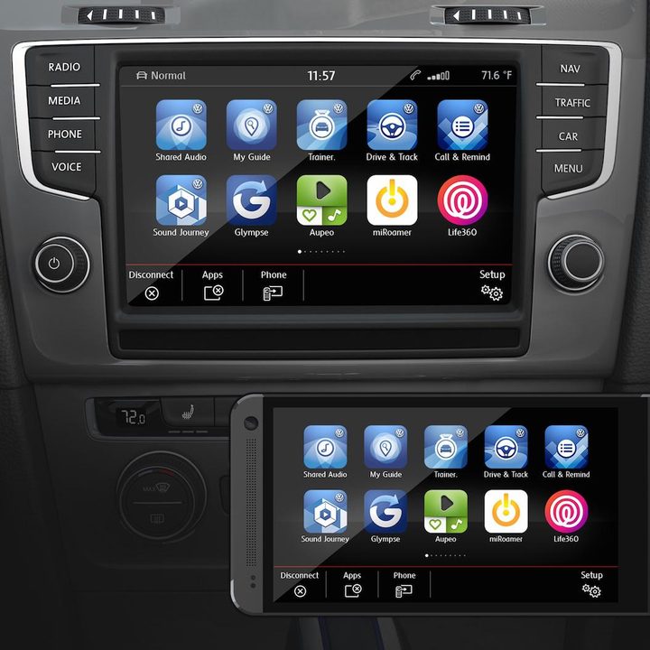 volkswagen mirrorlink infotainment at ces 2015 app connect 4477