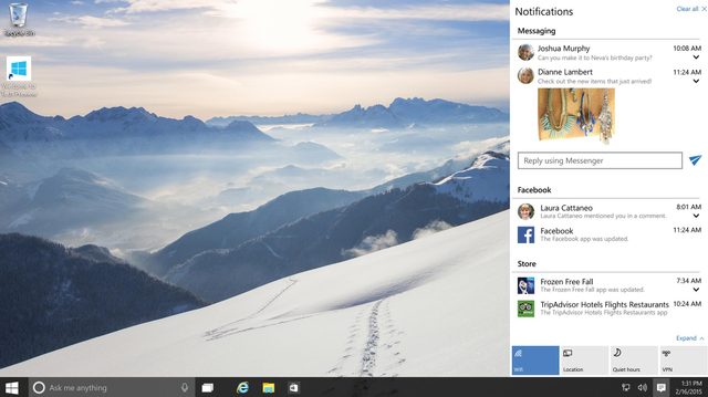 Windows 10 Action Center
