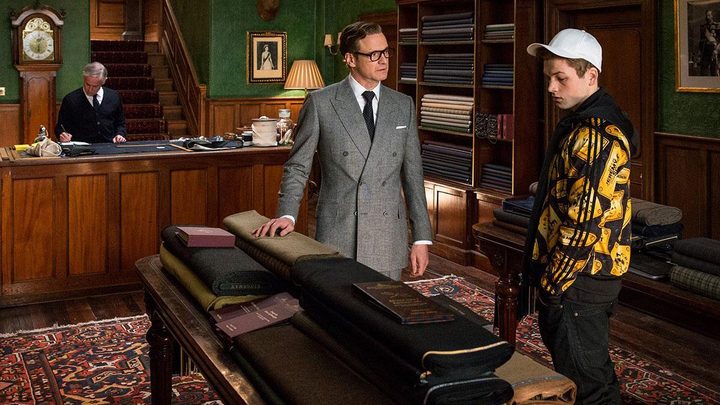 Colin Firth and Taron Egerton in Kingsman: The Secret Service.