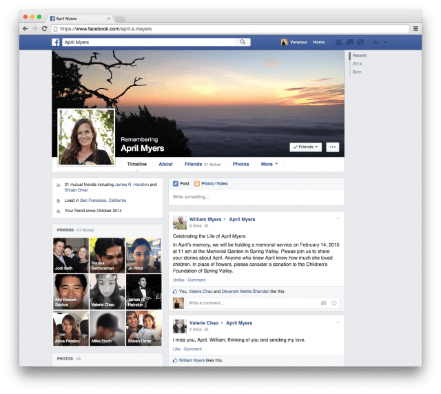 Facebook legacy contact