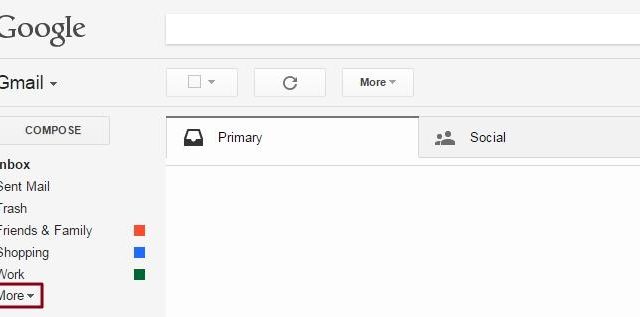More option in Gmail