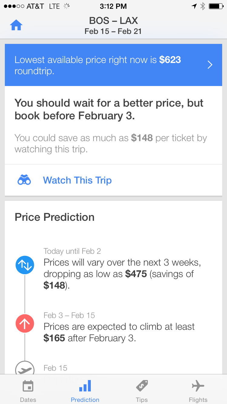 now boarding lots sites sell flights price predictions hopper sells reassurance screen 6 prediction