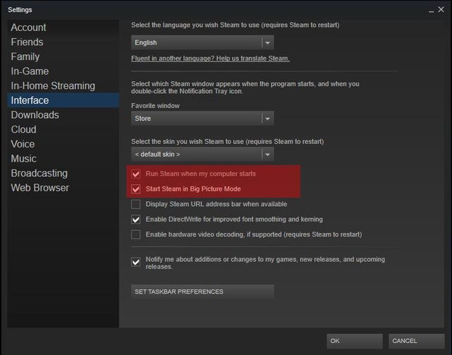 SteamSettings