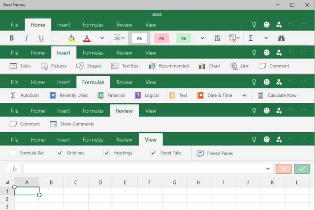 Universal Excel Preview Menus