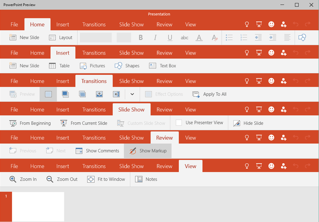 Universal PowerPoint Preview Menus