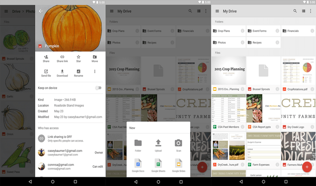 Google Drive Screens