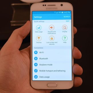 Samsung Galaxy S6 Settings Screen