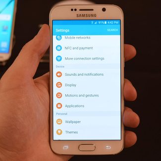 Samsung Galaxy S6 Settings Screen
