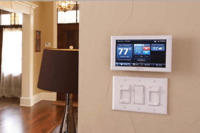 A wall-mount Trane Smart Thermostat Hub