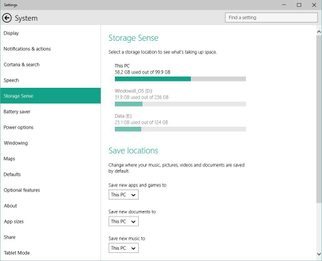 Windows 10 Storage Sense Overview