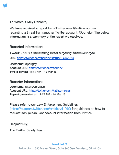 twitter abuse report