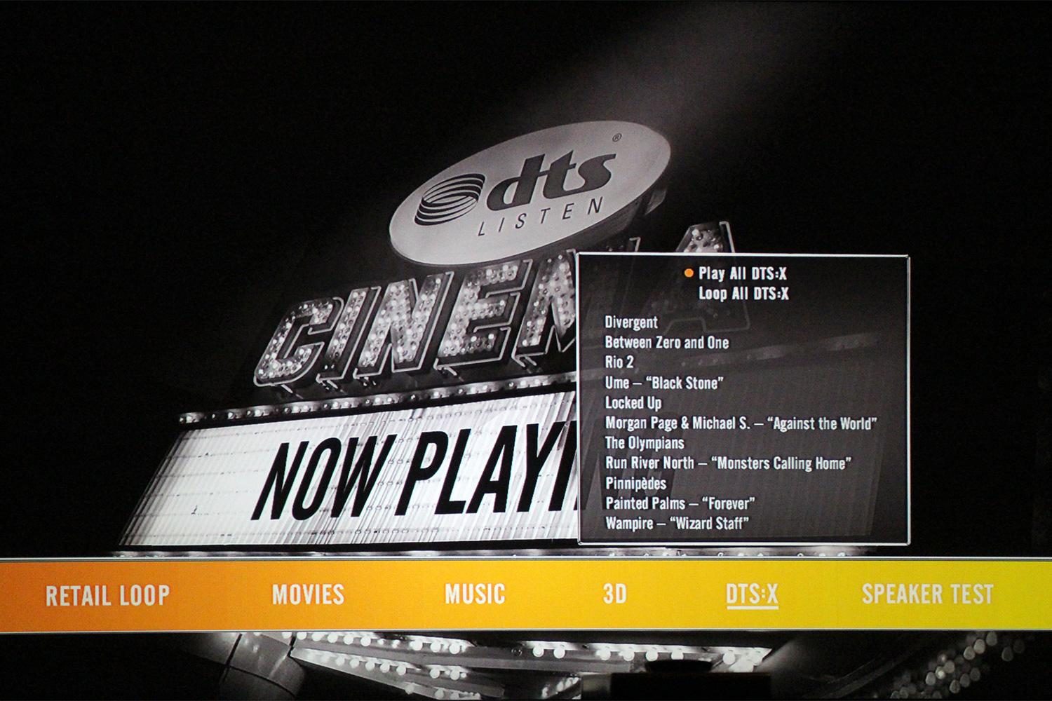 dts dtsx object based surround sound system released x menu screen