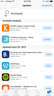 App updates iOS