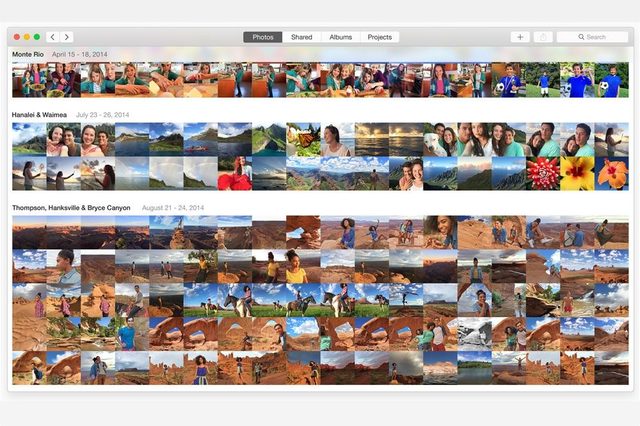 With photos separated into Moments, Collections, and Years, Photos for OS X mimics Photos for iOS.