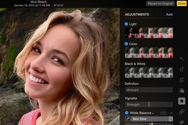 If you want to fine-tune your photos, you can use simple Smart Sliders, or dig deep into the adjustments.