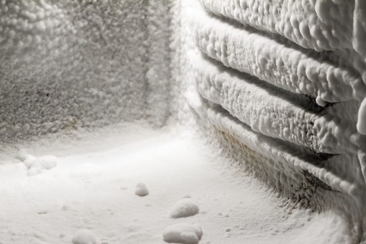 21278078 - ice buildup on the inside of a freezer walls.