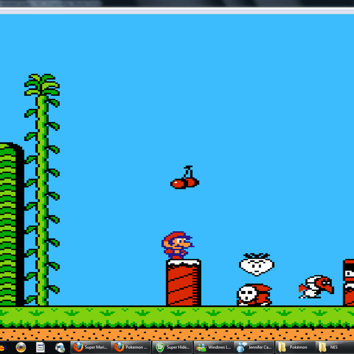 A gameplay snapshot of Super Mario Bros 2.