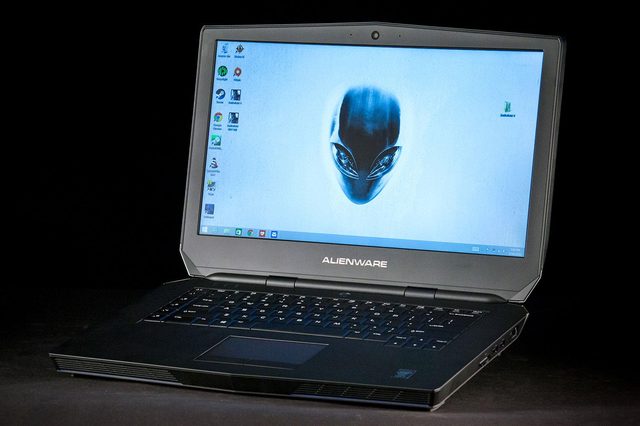 Alienware 15 laptop front angle