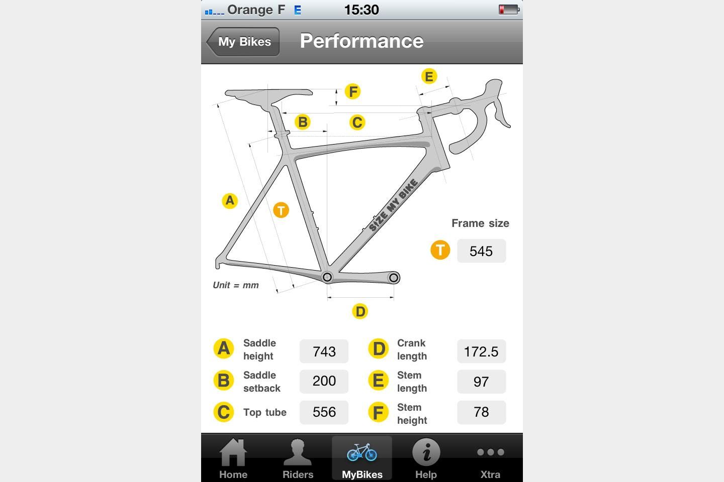 best bike apps sizemybike road performance