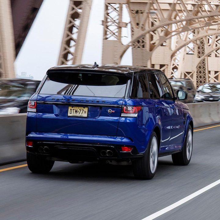 2016 Range Rover SVR driving back angle