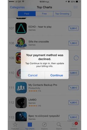 Greek iTunes Decline