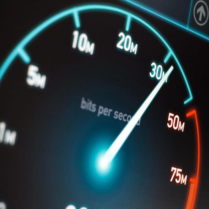 An Internet speed test.