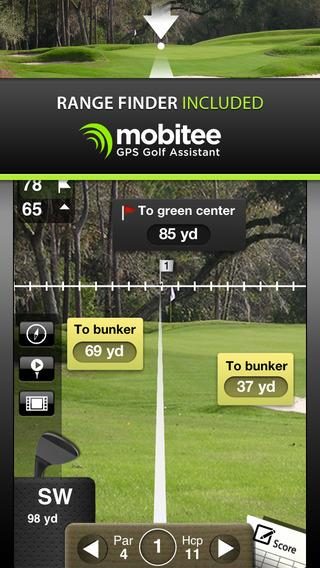 piq golf sensor mobitee gps rangefinder scorecard flyover screen1