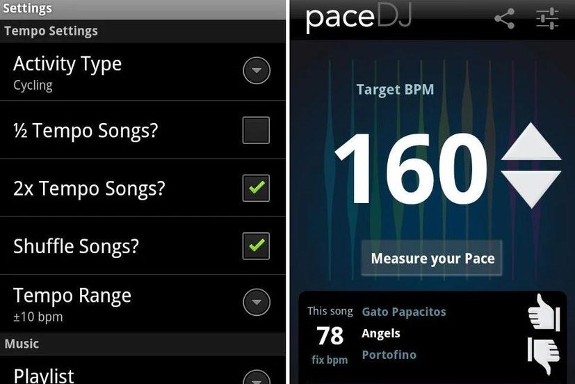 PaceDJ exercise fitness music app