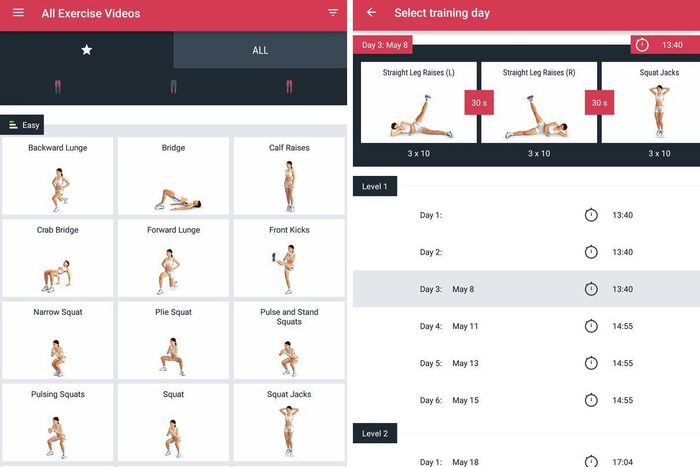 Runtastic leg trainer app
