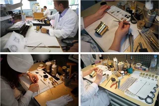 Technicians at the Zenit Labs in Russia, where the New Petzval 58 is made.