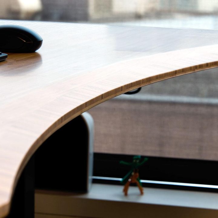 Jarvis Standing Bamboo Desk corner curve