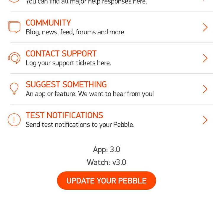 pebble time review app screenshot support