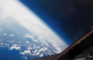The view from inside an SR-71 at 73,000 feet