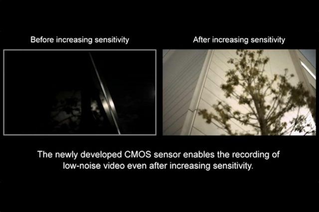 This screen grab from a previous video from Canon shows what the ultra-high-sensitivity sensor can achieve. The image is from an earlier prototype, not the production model.