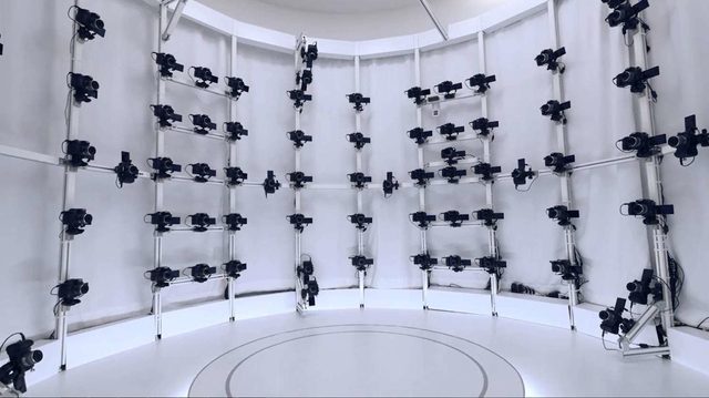 Panasonic created a 3D photo booth at its corporate headquarters showroom in Osaka, Japan, using 120 Lumix GH4 cameras in a cylindrical array.