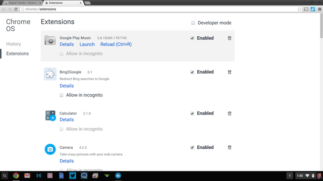 Extension page