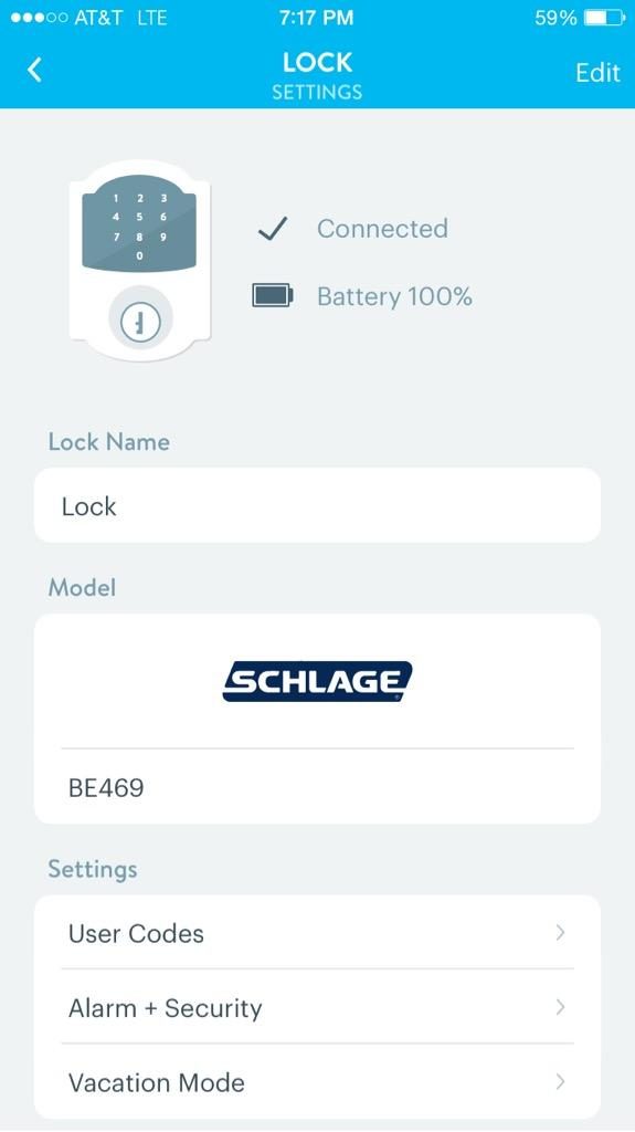 Schlage Connect Smartlock with Alarm BE469NX