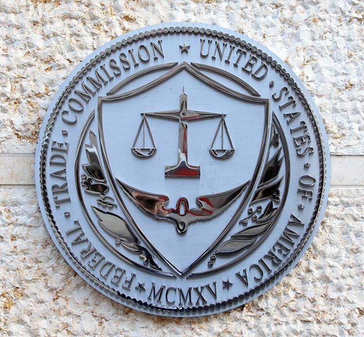 The FTC logo on a building.