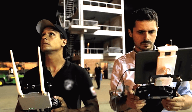 The team working to keep the burning "human" in the sky.