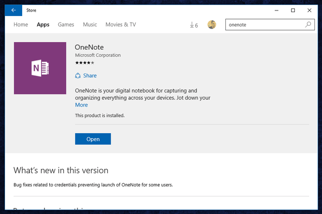 onenote store