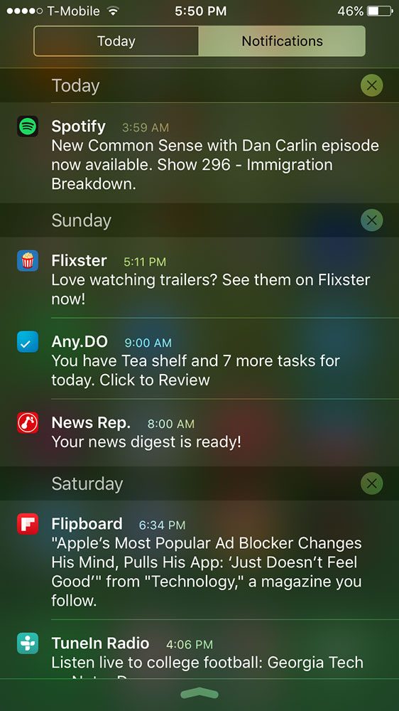 apple iphone 6s review screenshot notifications